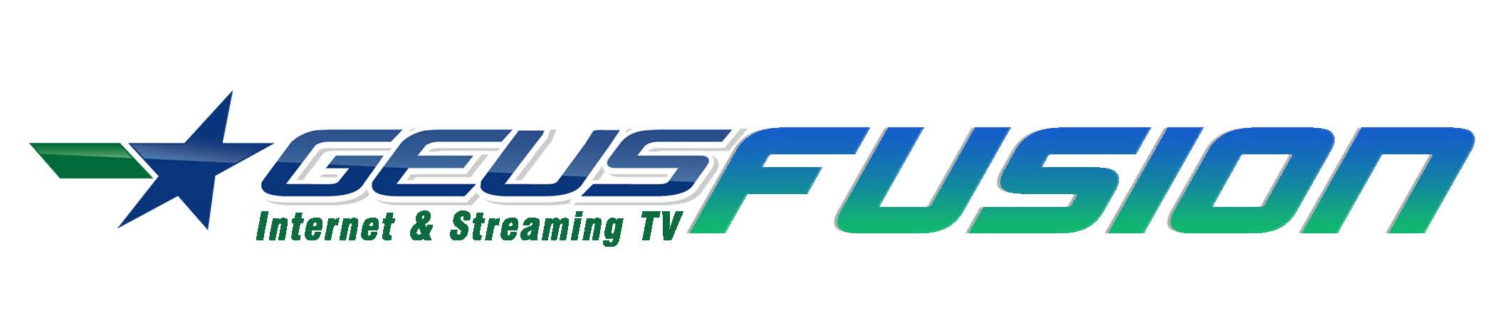 GEUS Fusion Logo inline (white) Internet Streaming TV