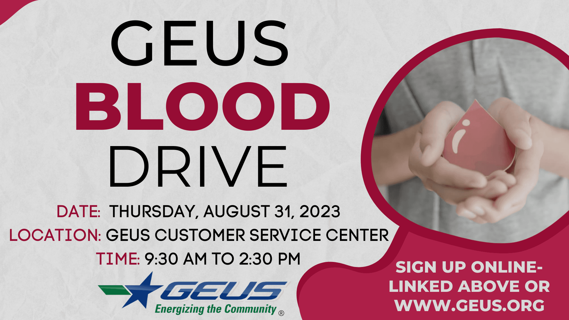 GEUS Blood Drive White Red 