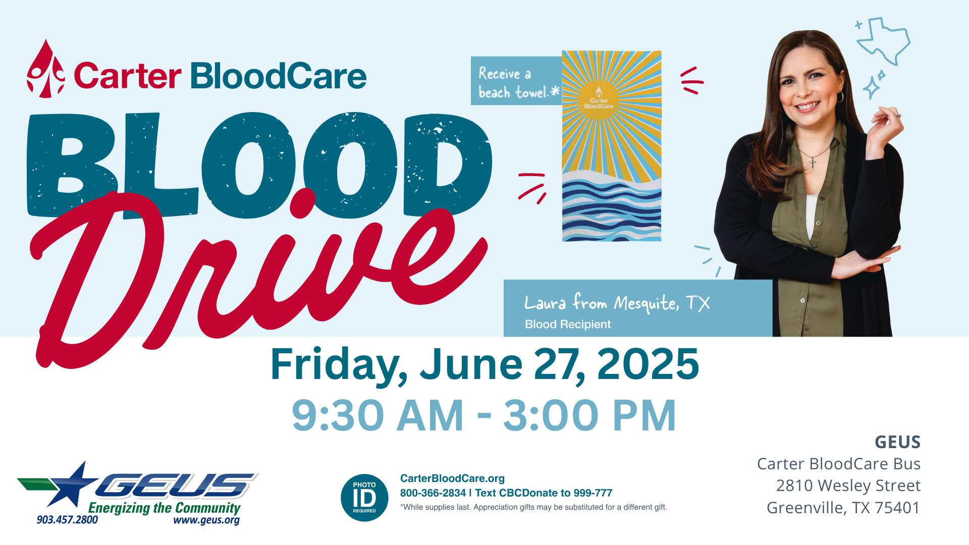 GEUS Carter BloodCare Blood Drive June 2025