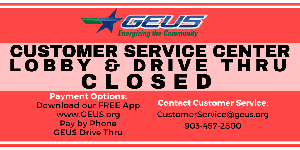 Customer Service Center Lobby & Drive Thru Closed