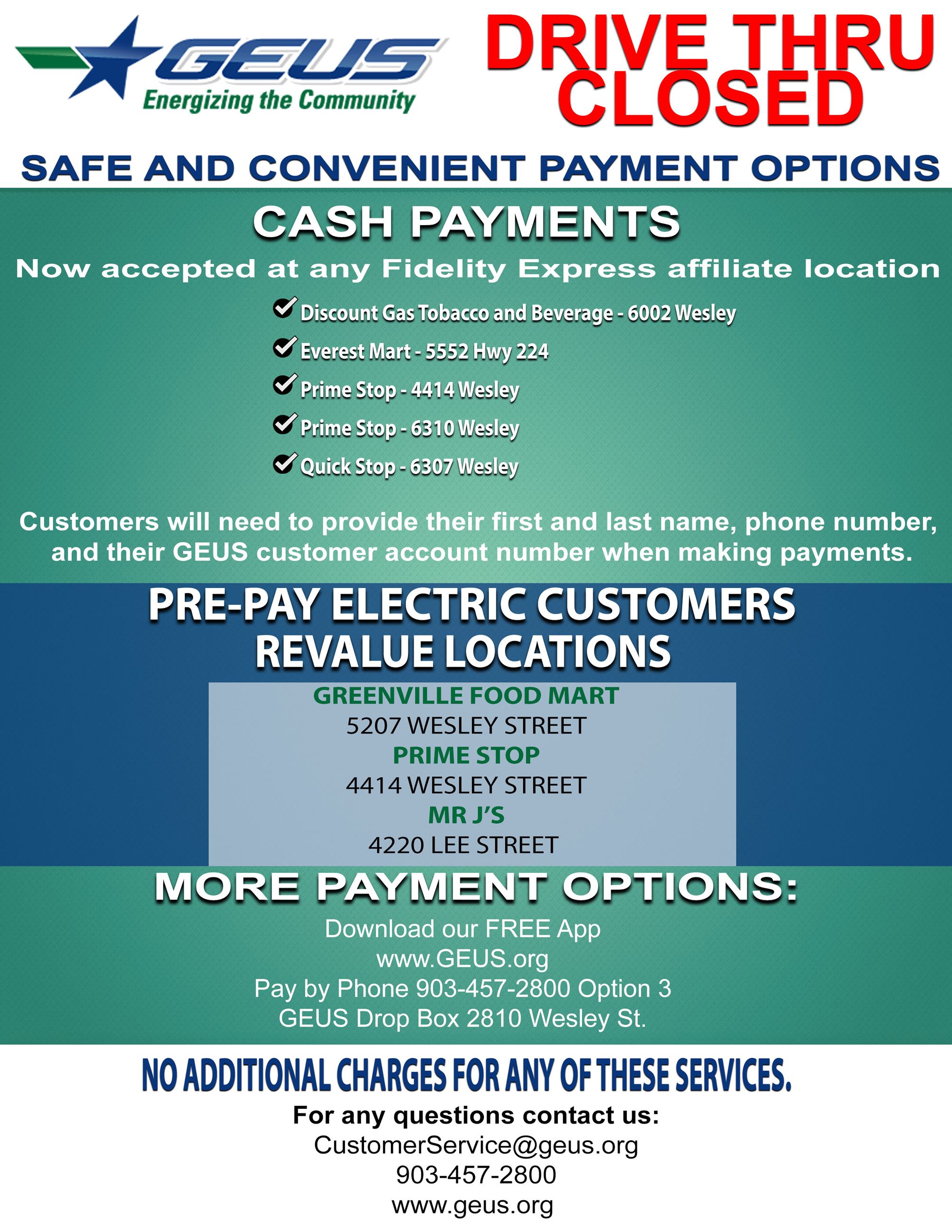 GEUS Payment Options
